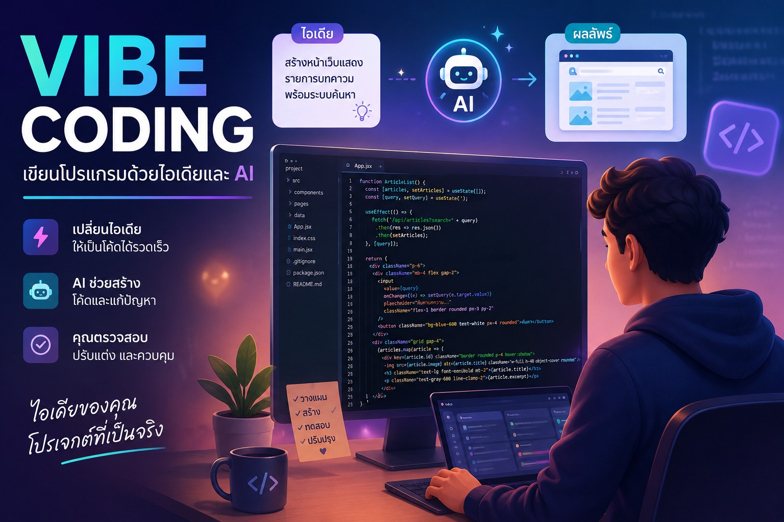 Vibe Coding เขียนโปรแกรมด้วยไอเดียและ AI